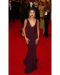 Met Gala Red Capet Selena Gomez Sheath Shoulder Straps Sleeveless V Back Floor-length Prom Dress