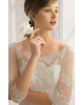 3/4 Sleeved Patterned Fit Flared Lace overay Tulle Wedding Dress 