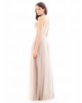 Classical Blush Strapless Sweetheart Pleated Tulle Bridesmaid Dress 