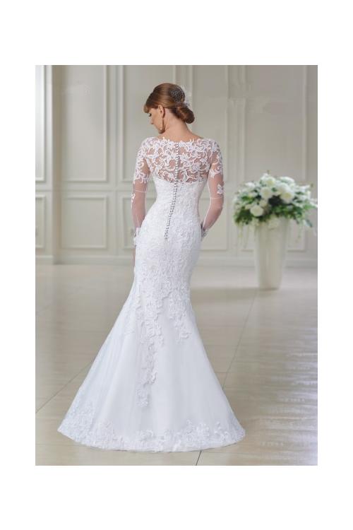 Deliacate Long Sleeve Lace Trumpet Wedding Dress 