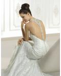 Honorable Trumpet/Mermaid Halter Beading&Crystal Lace Sweep/Brush Train Wedding Dresses 