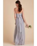  A-line Sweetheart Neckline Sleeveless Ruching Floor-length Long Tulle Bridesmaid Dresses(Customize multiple necklines)