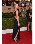 Kaley Cuoco at Screen Actors Guild Awards Asymmetrical One Shoulder Long Balck Chiffon Prom Dress 