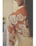 3/4 Long Sleeved Bateau Neck Mermaid Lace Wedding Dress