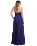 Strapless Sweetheart Long Royal Blue Satin Prom Dress with Pockets