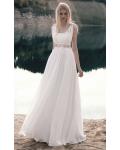 Shoulder Straps Crystal Detailing A-line Chiffon Wedding Dress 