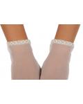Tulle Ivory Pearl Flower Embroider Butterfly Knot Short Lace Girl Gloves 2BL