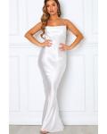  Sheath/Column Spaghetti Straps Sleeveless Floor-length Long Charmeuse Bridesmaid Dress
