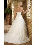 Charming A-line Sweetheart Beading&Sequins Cascading Ruffles Ruching Sweep/Brush Train Organza Wedding Dresses