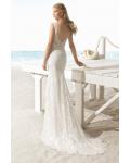 Slim Fitted V Neck Backless Lace Wedding Dress