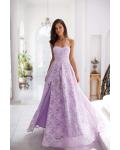  A-line Sweetheart Sleeveless Split Floor-length Lilac Lace Long Prom Dresses