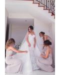 Mermaid V-neck Sleeveless Empire Waist Floor-length Long Chiffon Bridesmaid Dresses