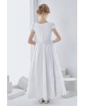 Scoop Neck A-line Long Chiffon First Communion Dress with Bow 