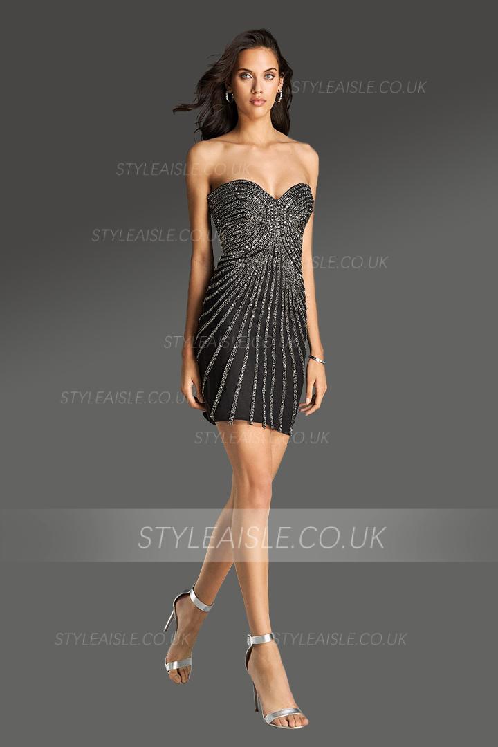  Designer Sheath/Column Sweetheart Sleeveless Beading Short/Mini Short Tulle Cocktail Dresses