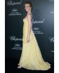 Charming A-line High Split Long Daffodil Chiffon Celib Prom Dress 