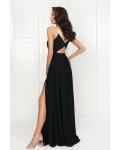 Glamorous Split Floor-length Long Chiffon Bridesmaid Dress Jewel Neckline Evening Dress