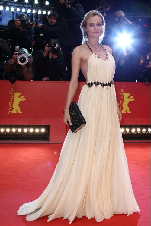 Diane Kruger Berlin Film Festival Backless Long Chiffon Prom Dress 