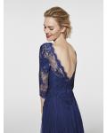 Long Sleeves V Neck Tight Lace overlay Tulle Prom Dress