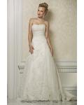 Charming A-line Strapless Beading&Sequins Lace Sweep/Brush Train Wedding Dresses 