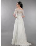 Off the Shoulder Leaves Embroidered Lace A-line Wedding Dress 
