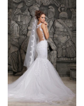  Mermaid Shoulder Straps Sleeveless Appliques Lace Long Tulle Wedding Dresses