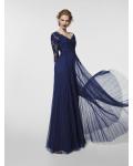 Long Sleeves V Neck Tight Lace overlay Tulle Prom Dress
