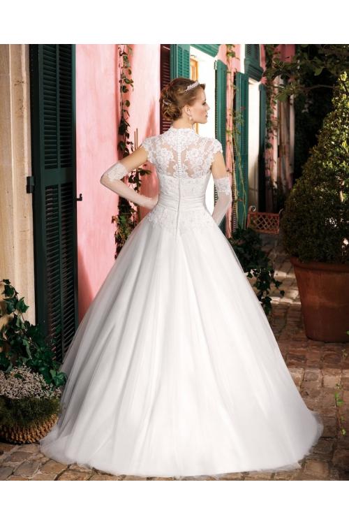 Generous A-line Straps Beading Buttons Lace Floor-length Tulle Wedding Dresses