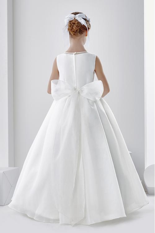 Sleeveless Lace Beading Ball Gown Organza Wedding Dress with Bow 